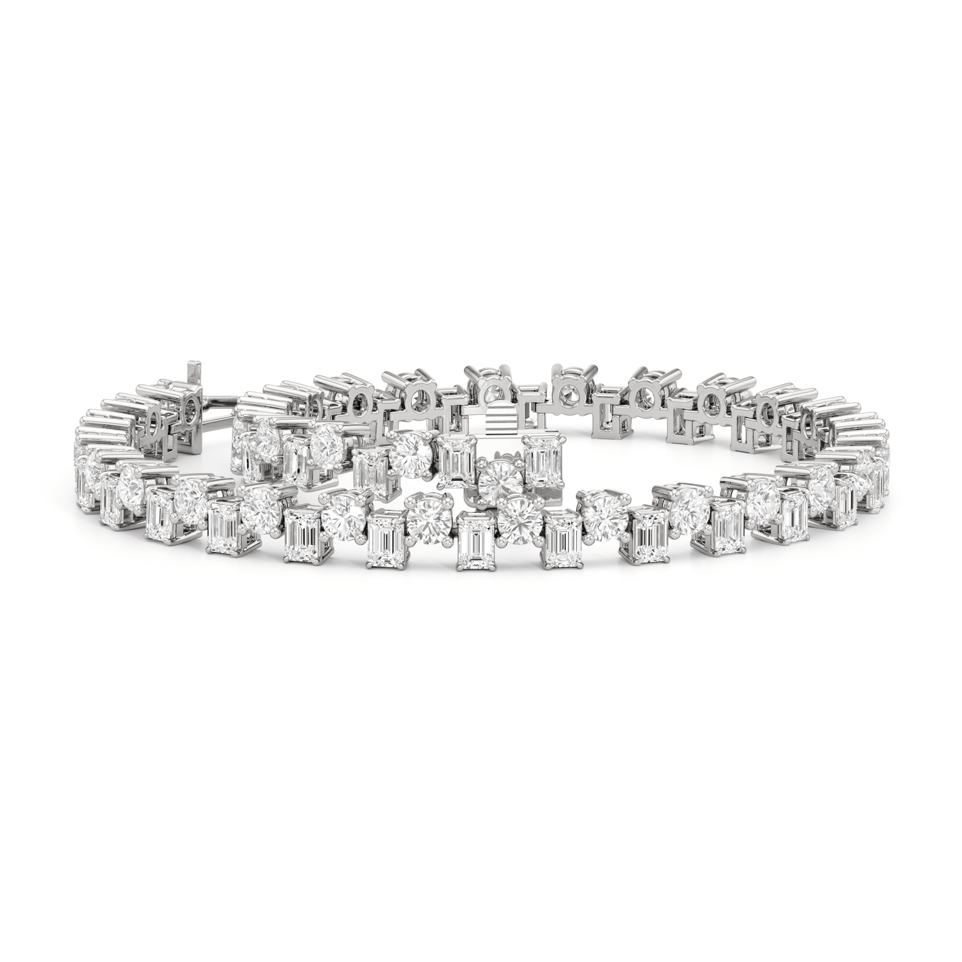 Staggered Tennis Bracelet - Lotus Diamond