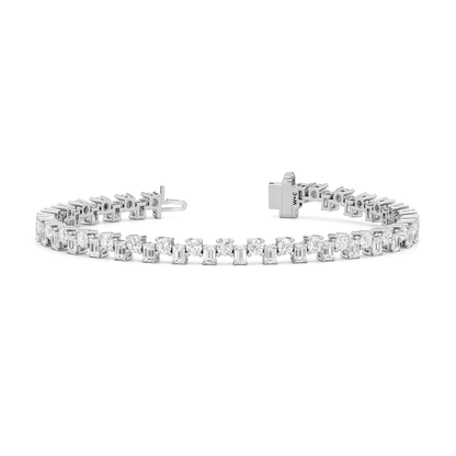 Staggered Tennis Bracelet - Lotus Diamond