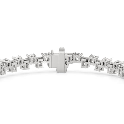 Staggered Tennis Bracelet - Lotus Diamond