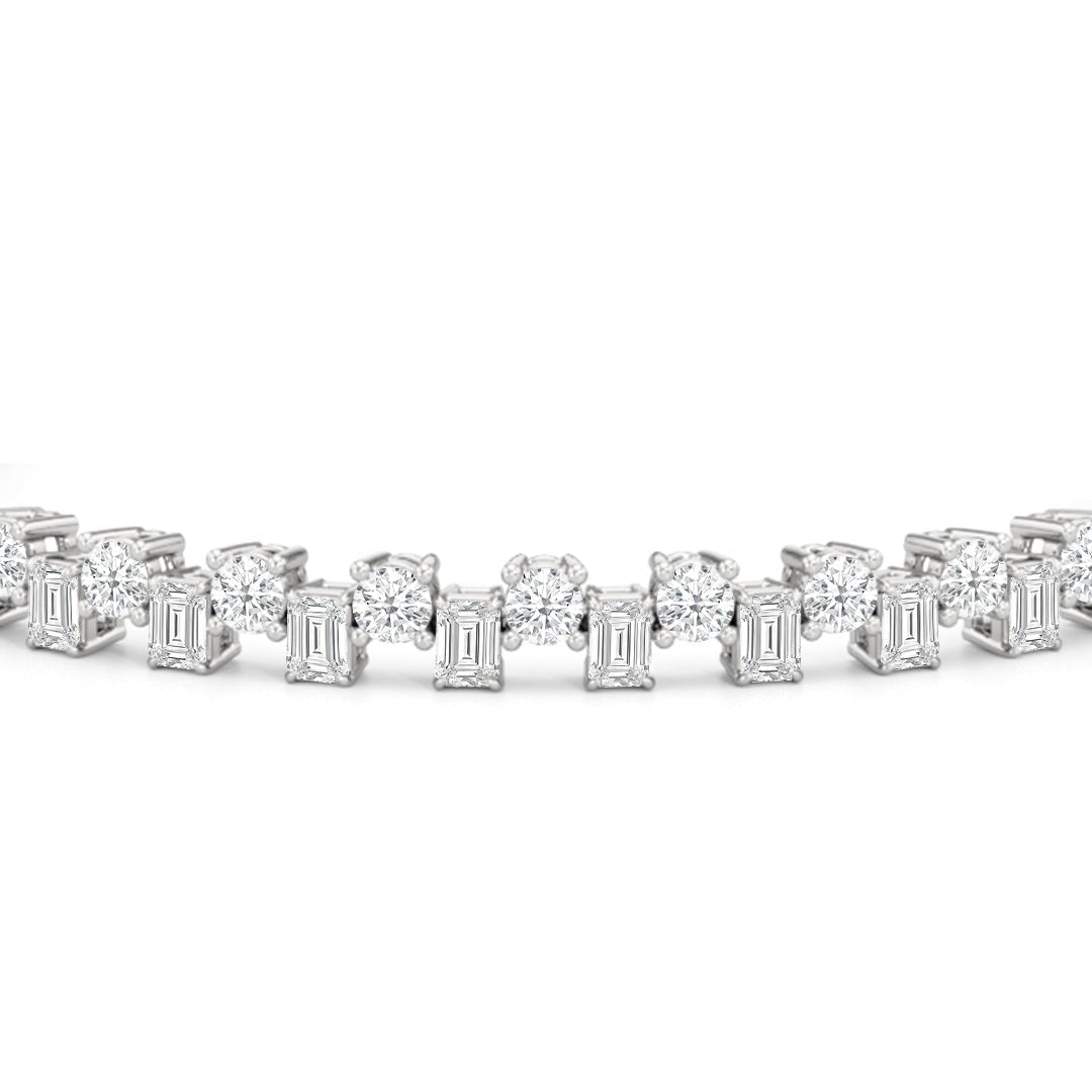 Staggered Tennis Bracelet - Lotus Diamond