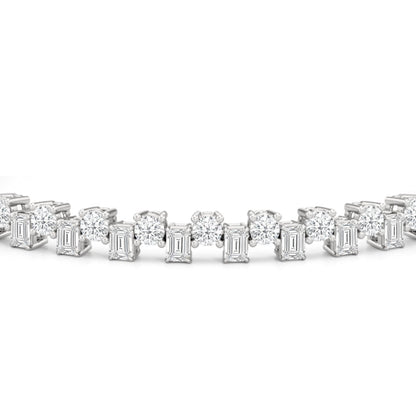 Staggered Tennis Bracelet - Lotus Diamond