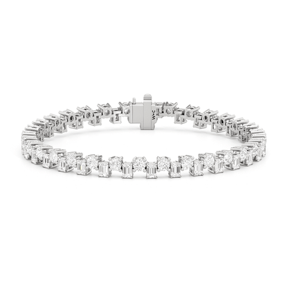 Staggered Tennis Bracelet - Lotus Diamond