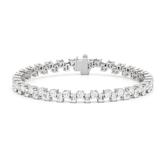 Staggered Tennis Bracelet - Lotus Diamond
