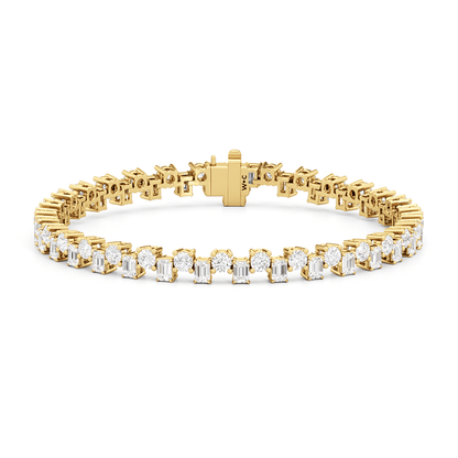 Staggered Tennis Bracelet - Lotus Diamond
