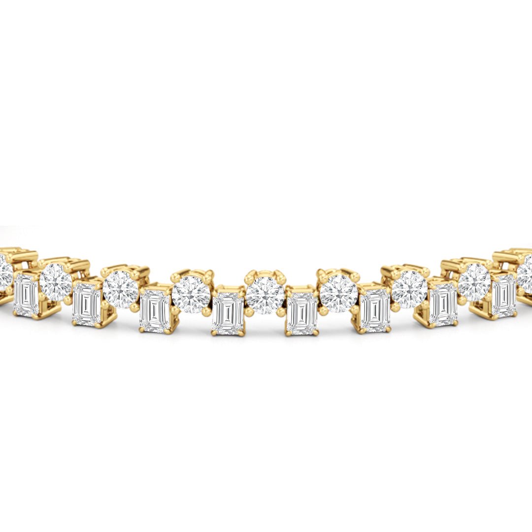 Staggered Tennis Bracelet - Lotus Diamond