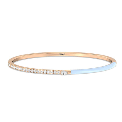 Staple Pear Diamond Bangle in Ceramic - Lotus Diamond