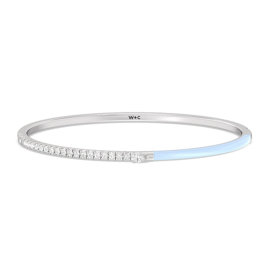 Staple Pear Diamond Bangle in Ceramic - Lotus Diamond