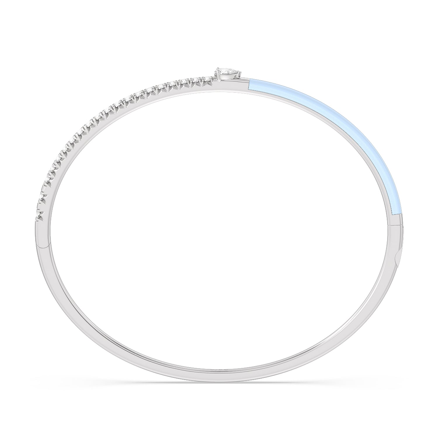 Staple Pear Diamond Bangle in Ceramic - Lotus Diamond