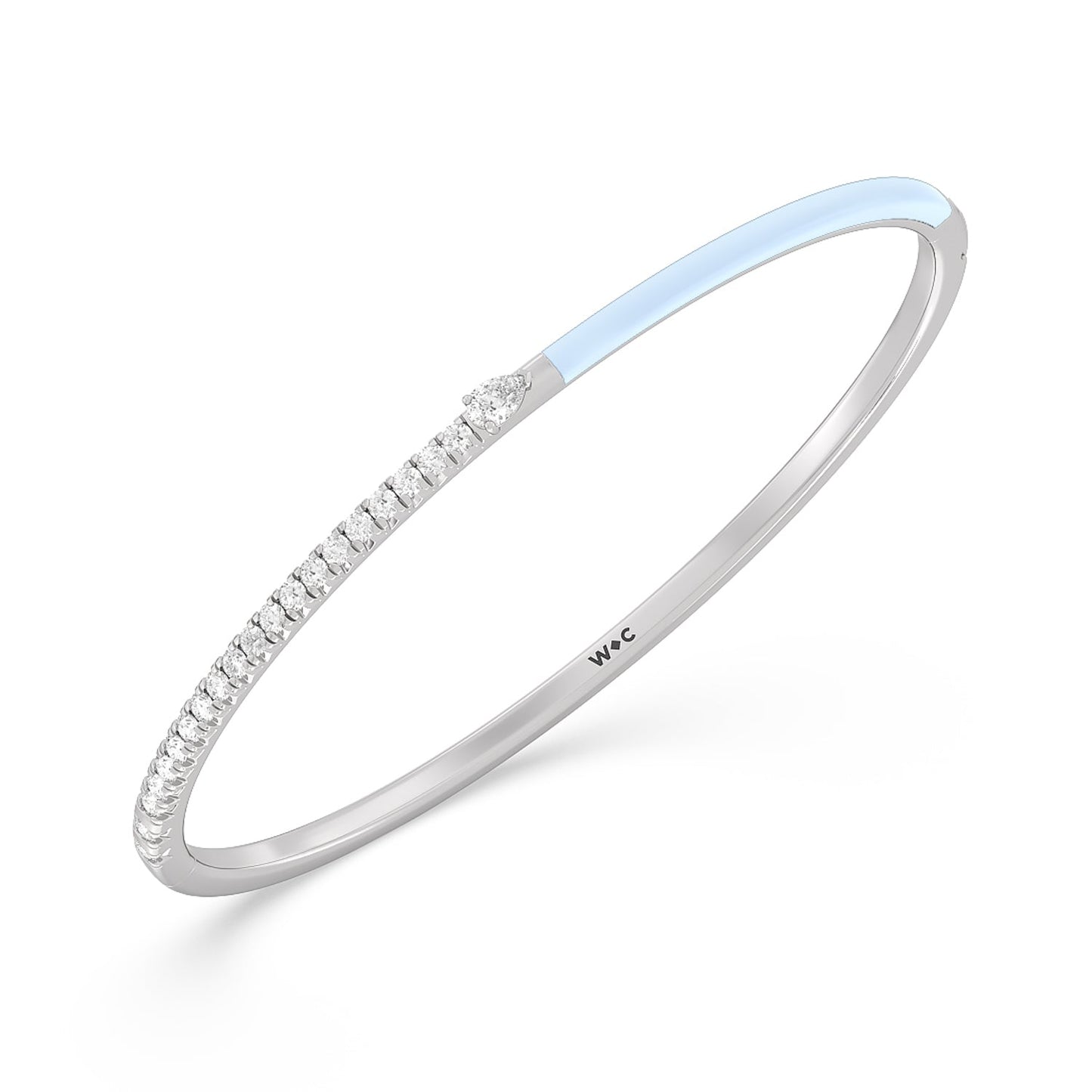 Staple Pear Diamond Bangle in Ceramic - Lotus Diamond