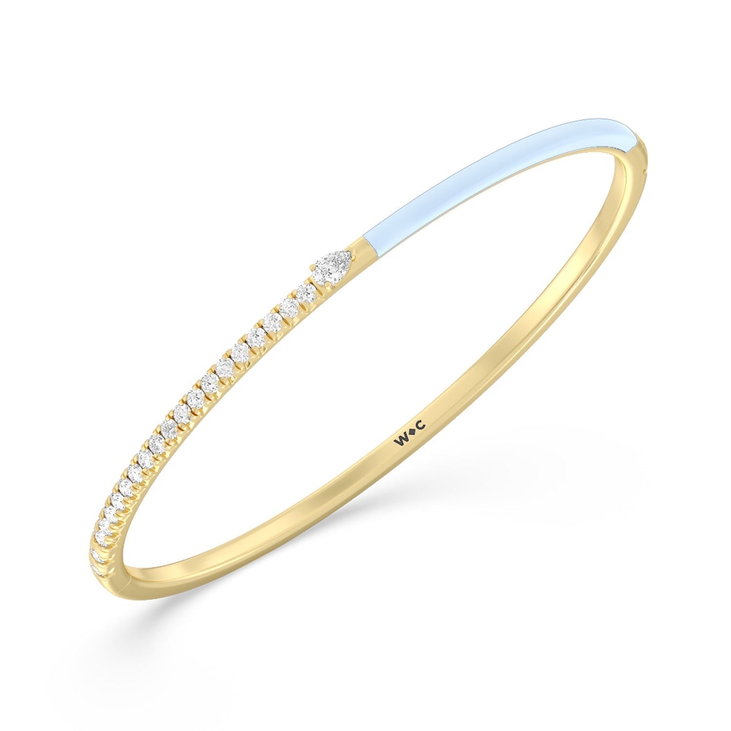 Staple Pear Diamond Bangle in Ceramic - Lotus Diamond