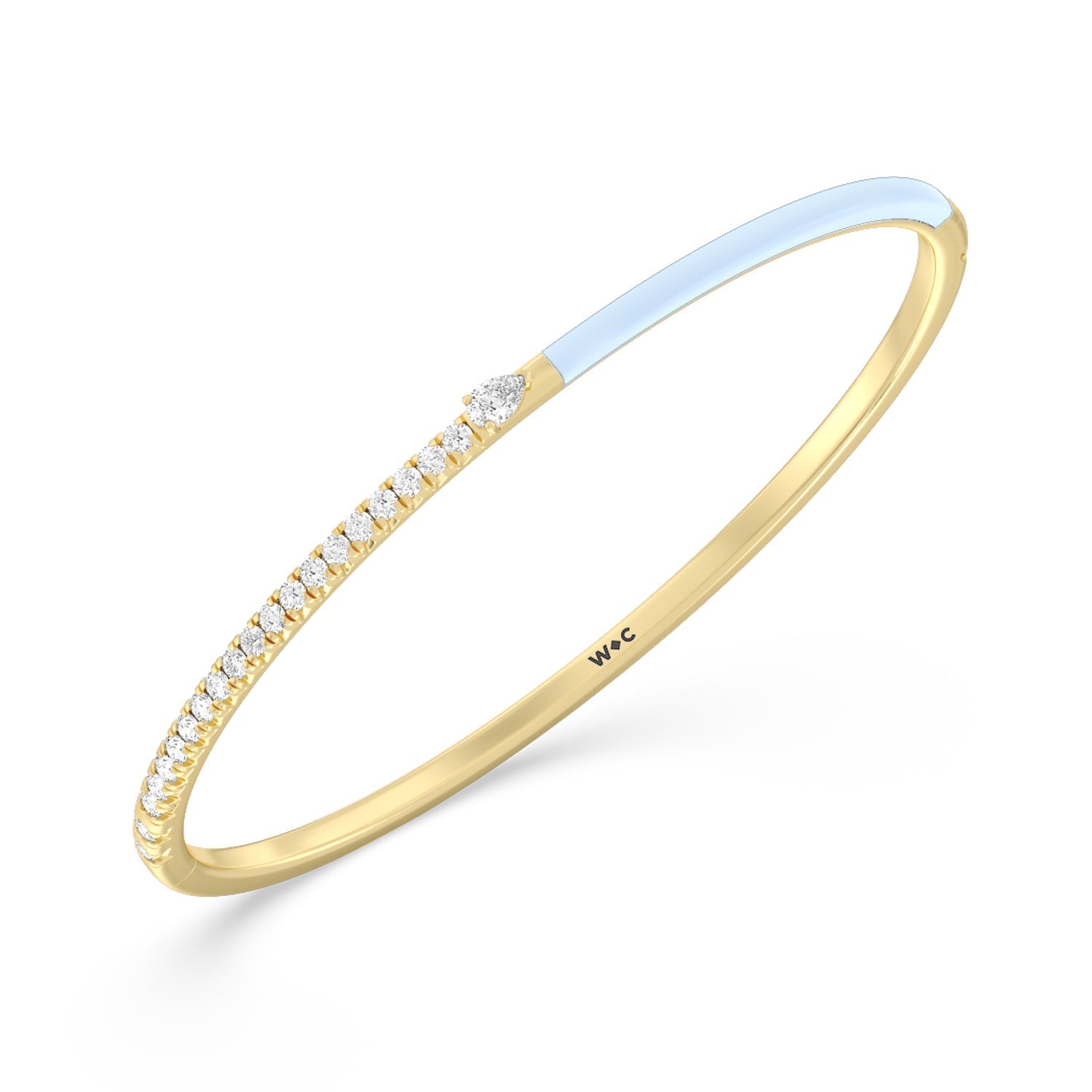 Staple Pear Diamond Bangle in Ceramic - Lotus Diamond