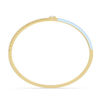 Staple Pear Diamond Bangle in Ceramic - Lotus Diamond