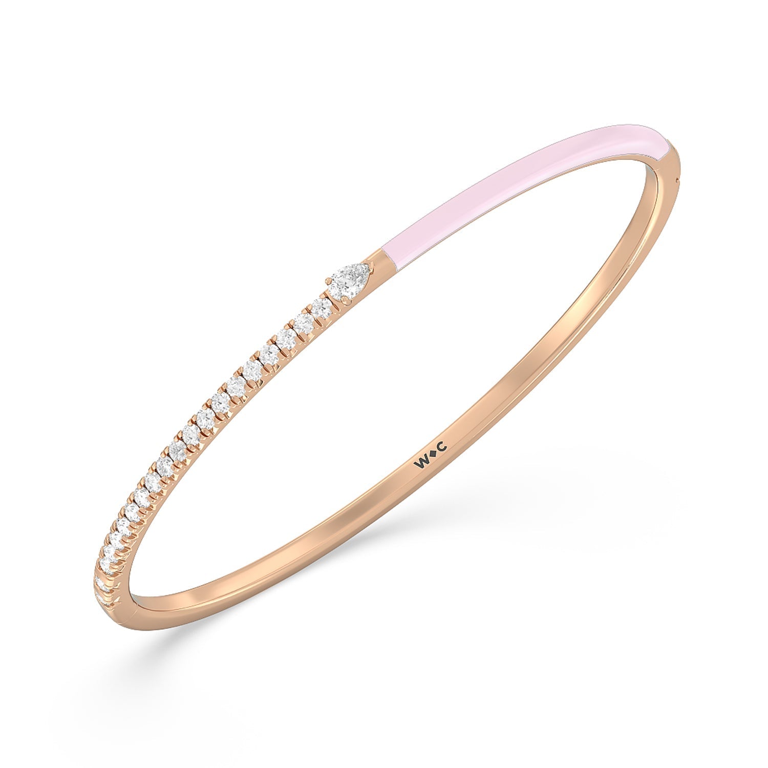 Staple Pear Diamond Bangle in Ceramic - Lotus Diamond