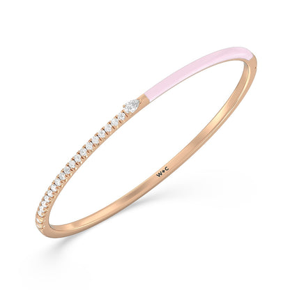 Staple Pear Diamond Bangle in Ceramic - Lotus Diamond
