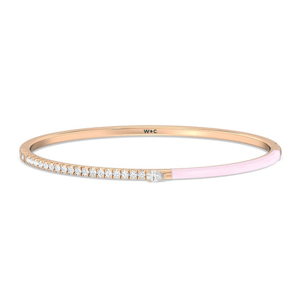 Staple Pear Diamond Bangle in Ceramic - Lotus Diamond