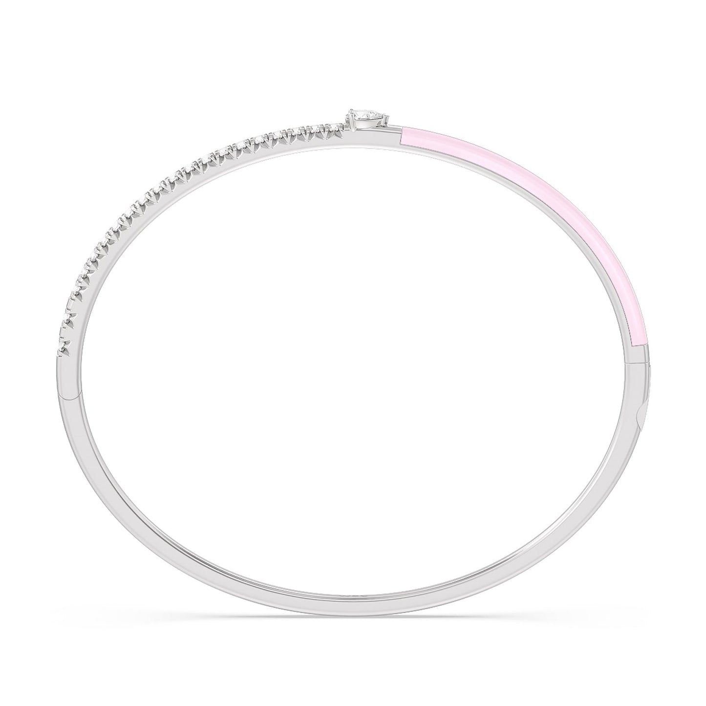 Staple Pear Diamond Bangle in Ceramic - Lotus Diamond