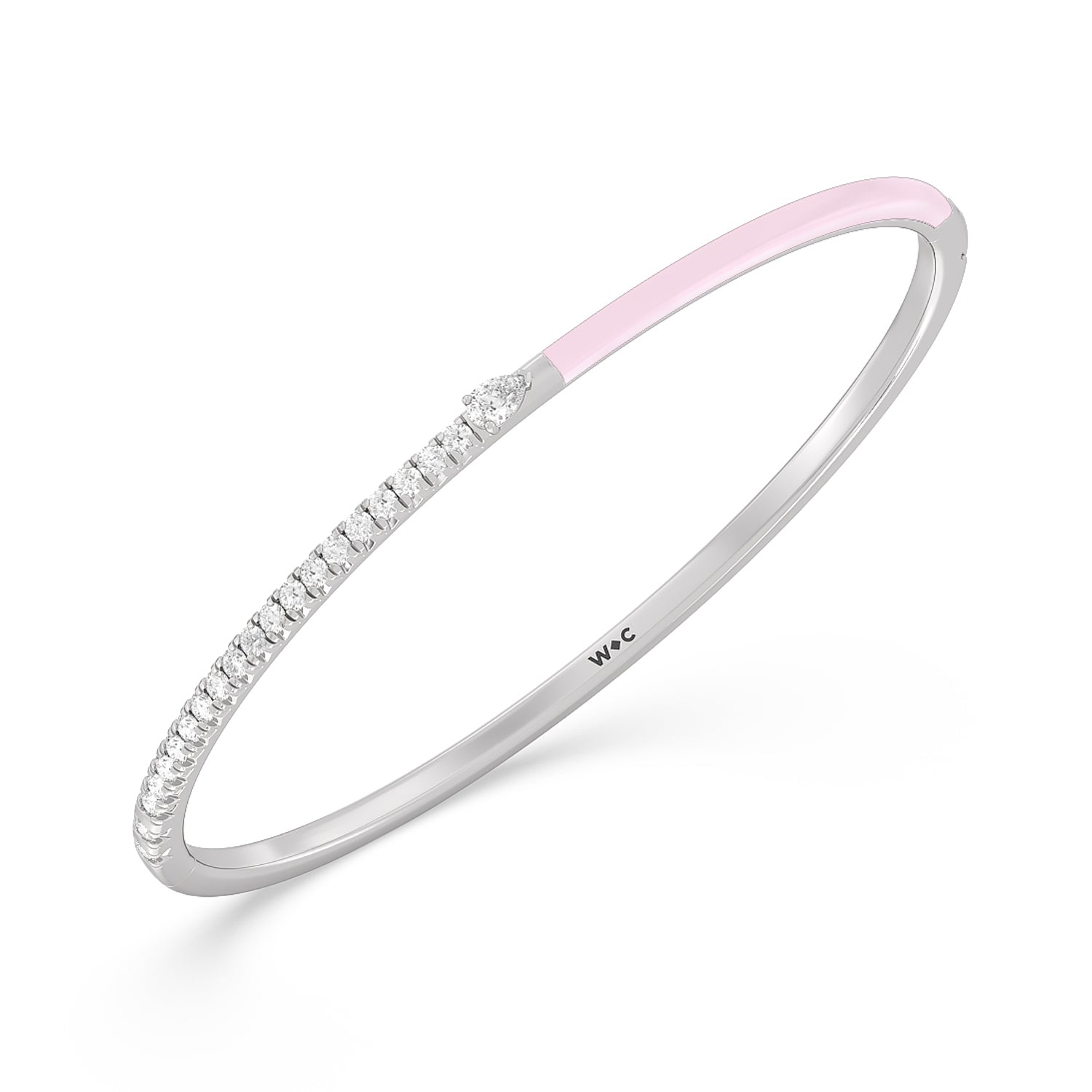 Staple Pear Diamond Bangle in Ceramic - Lotus Diamond