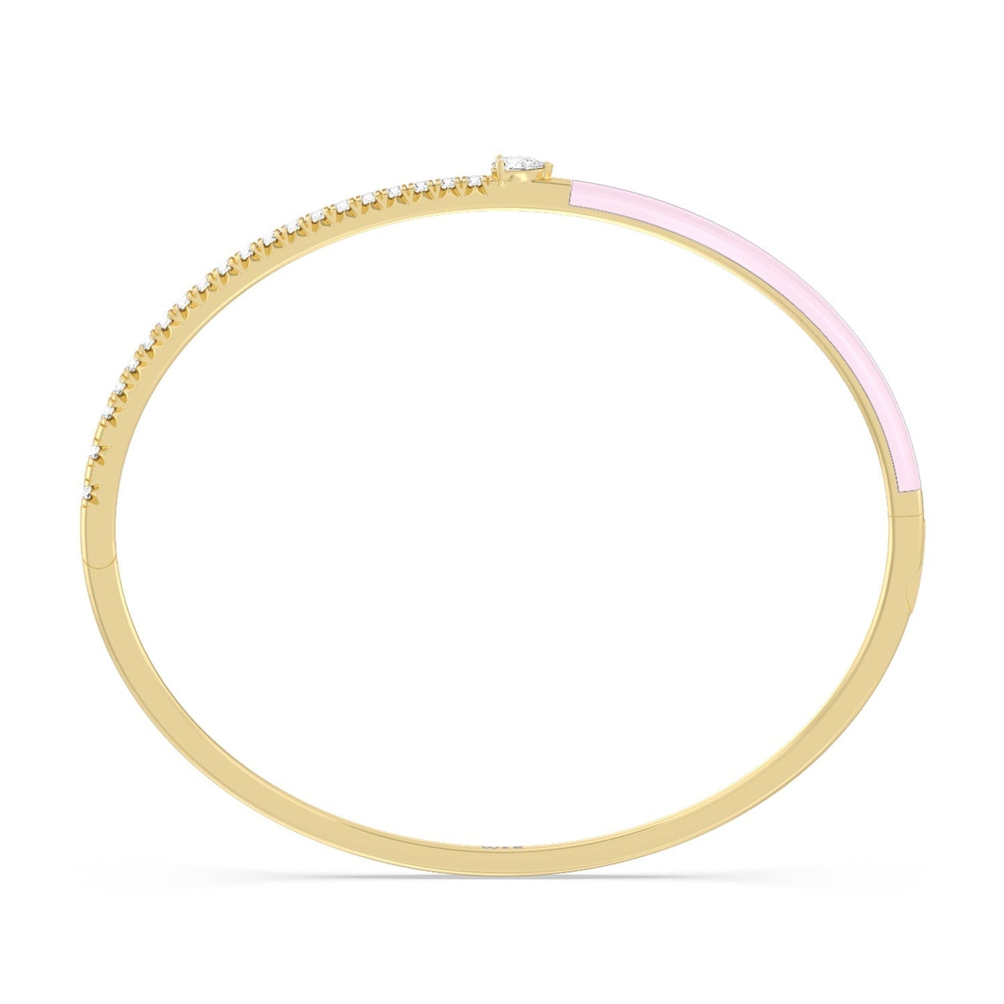 Staple Pear Diamond Bangle in Ceramic - Lotus Diamond
