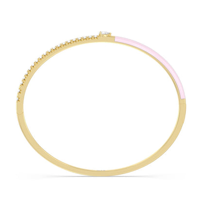 Staple Pear Diamond Bangle in Ceramic - Lotus Diamond
