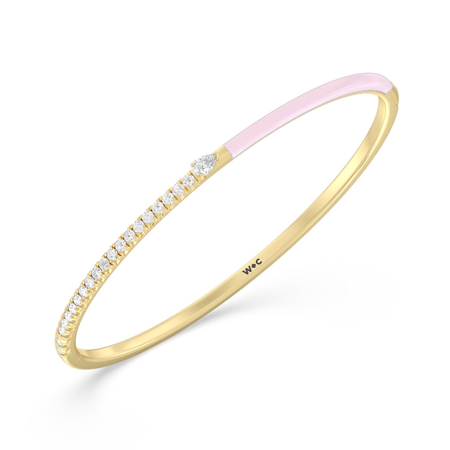 Staple Pear Diamond Bangle in Ceramic - Lotus Diamond