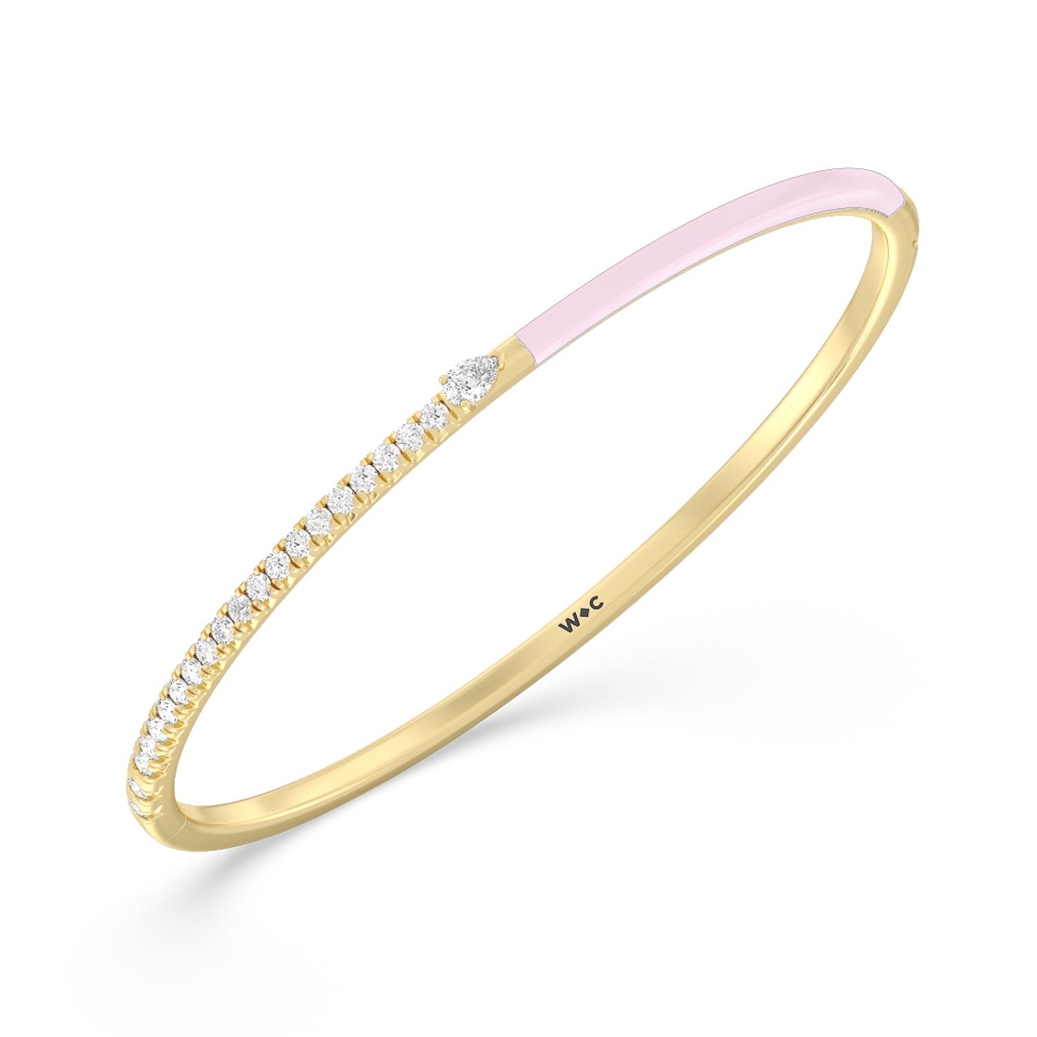 Staple Pear Diamond Bangle in Ceramic - Lotus Diamond