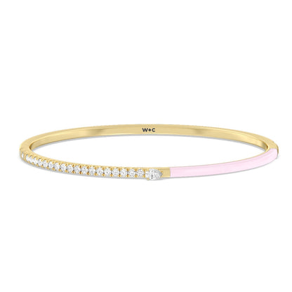 Staple Pear Diamond Bangle in Ceramic - Lotus Diamond