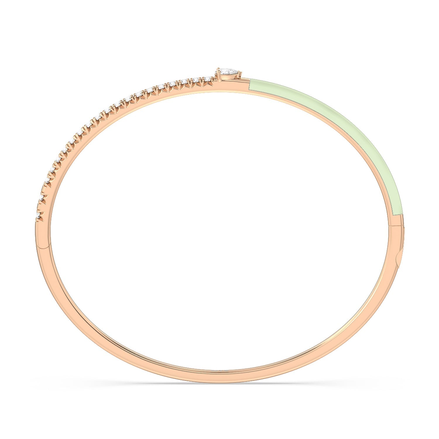 Staple Pear Diamond Bangle in Ceramic - Lotus Diamond