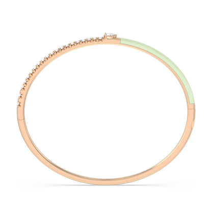 Staple Pear Diamond Bangle in Ceramic - Lotus Diamond