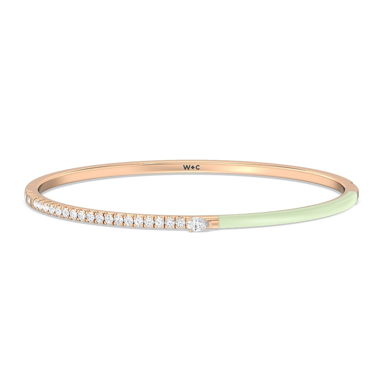 Staple Pear Diamond Bangle in Ceramic - Lotus Diamond