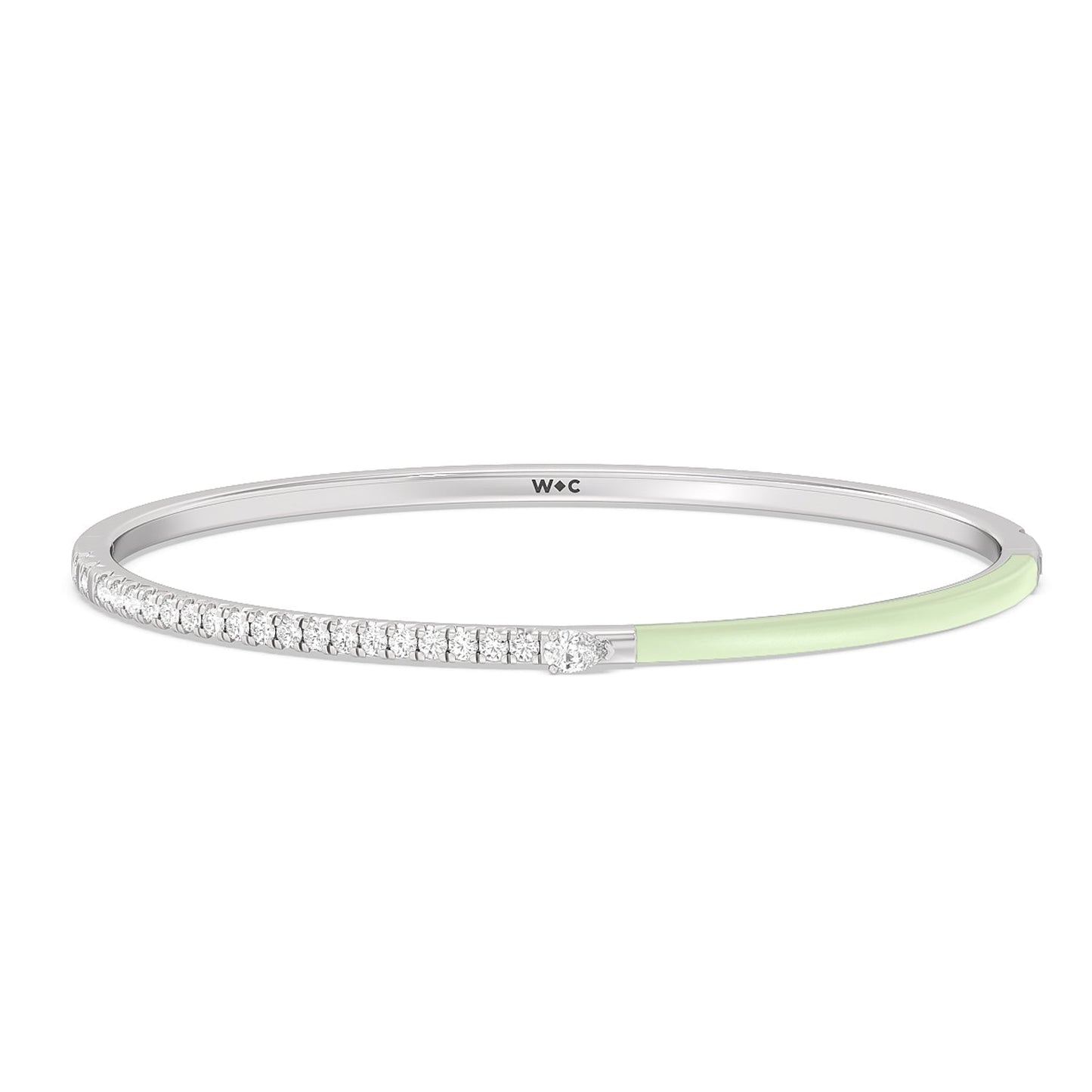 Staple Pear Diamond Bangle in Ceramic - Lotus Diamond