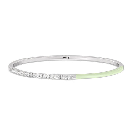 Staple Pear Diamond Bangle in Ceramic - Lotus Diamond