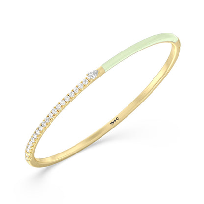 Staple Pear Diamond Bangle in Ceramic - Lotus Diamond