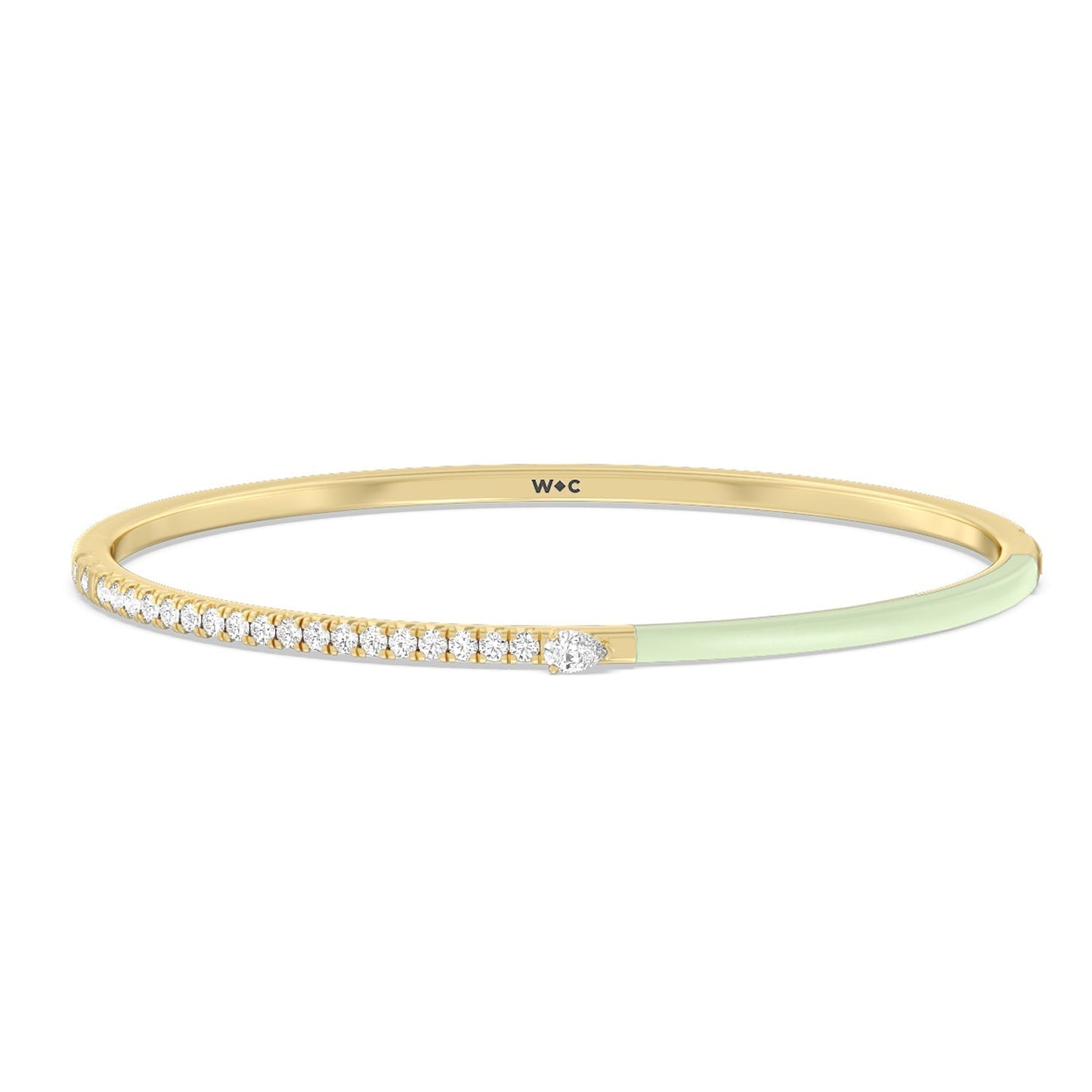 Staple Pear Diamond Bangle in Ceramic - Lotus Diamond