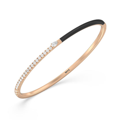 Staple Pear Diamond Bangle in Ceramic - Lotus Diamond