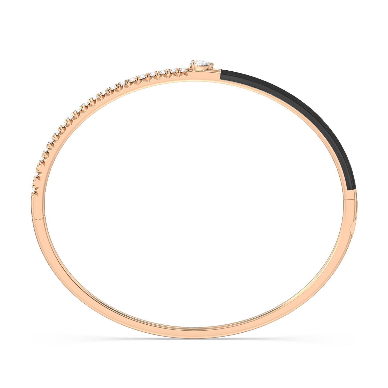 Staple Pear Diamond Bangle in Ceramic - Lotus Diamond