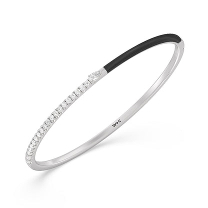 Staple Pear Diamond Bangle in Ceramic - Lotus Diamond