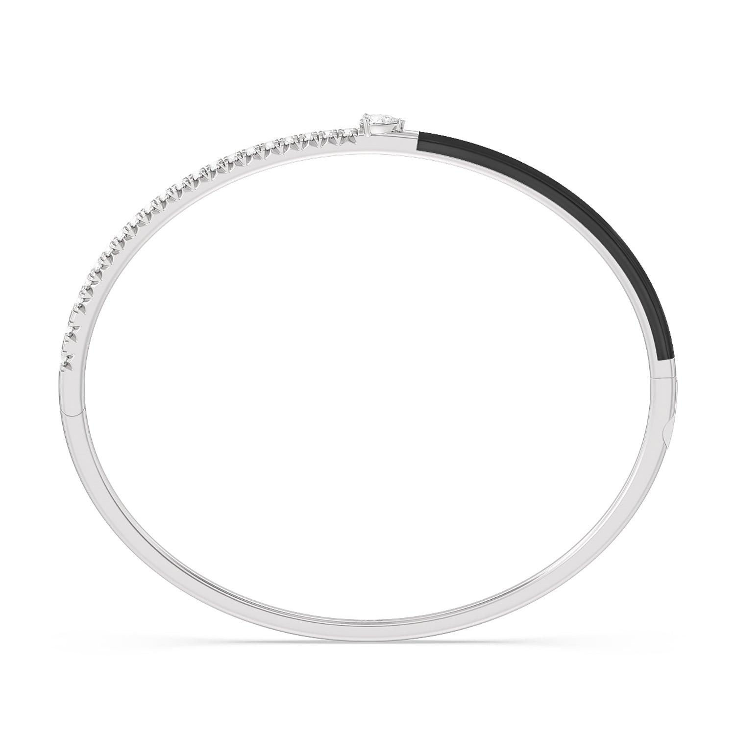 Staple Pear Diamond Bangle in Ceramic - Lotus Diamond