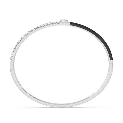 Staple Pear Diamond Bangle in Ceramic - Lotus Diamond