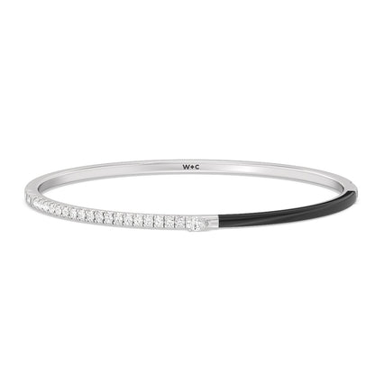 Staple Pear Diamond Bangle in Ceramic - Lotus Diamond
