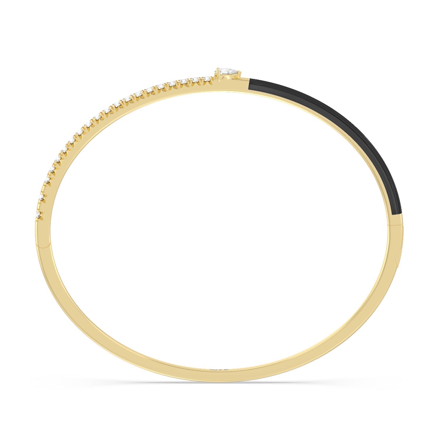 Staple Pear Diamond Bangle in Ceramic - Lotus Diamond