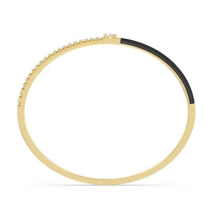 Staple Pear Diamond Bangle in Ceramic - Lotus Diamond