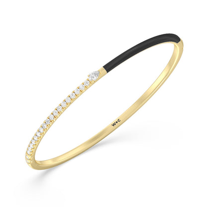 Staple Pear Diamond Bangle in Ceramic - Lotus Diamond