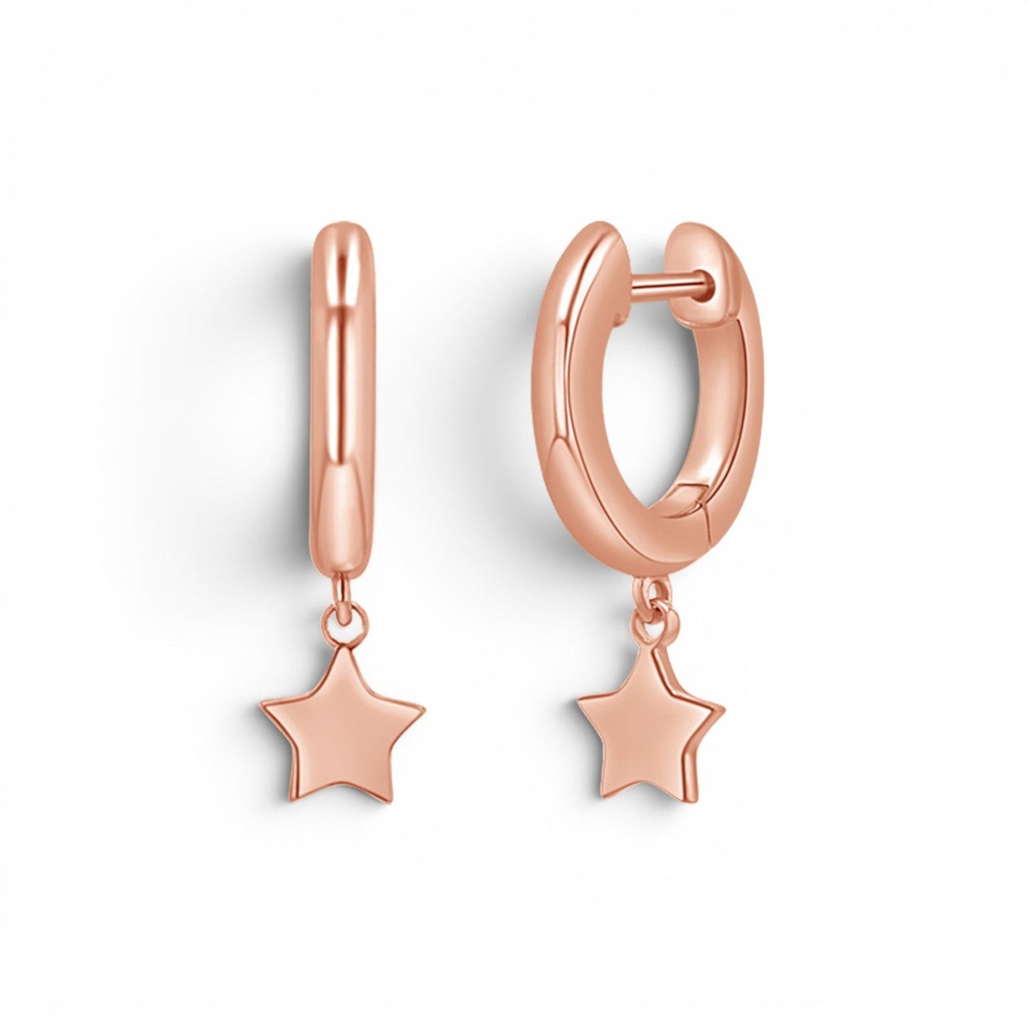 Star Charm Drop Huggies - Lotus Diamond
