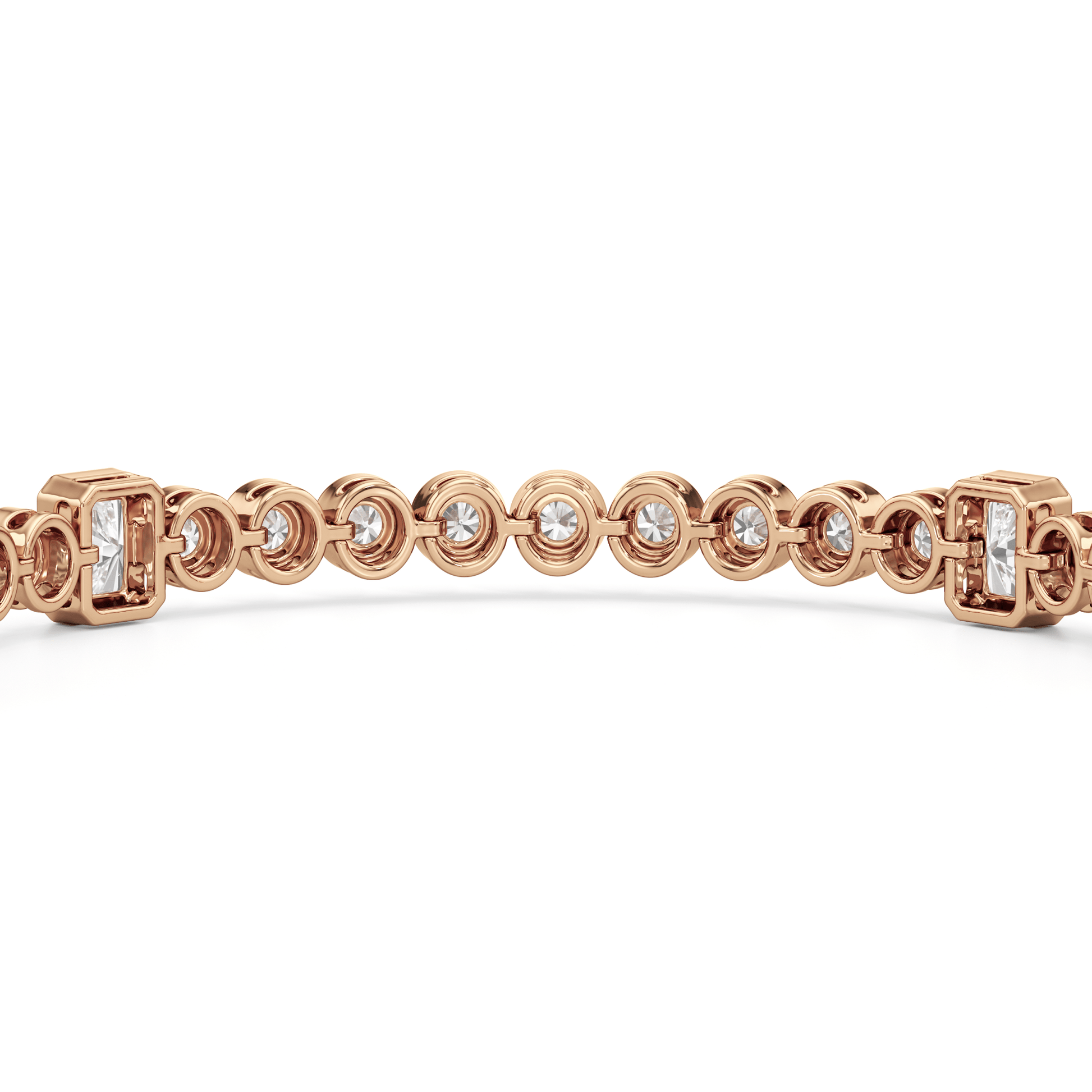 Stationed Radiant Bezel Set Tennis Bracelet - Lotus Diamond