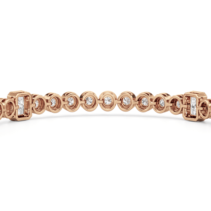 Stationed Radiant Bezel Set Tennis Bracelet - Lotus Diamond