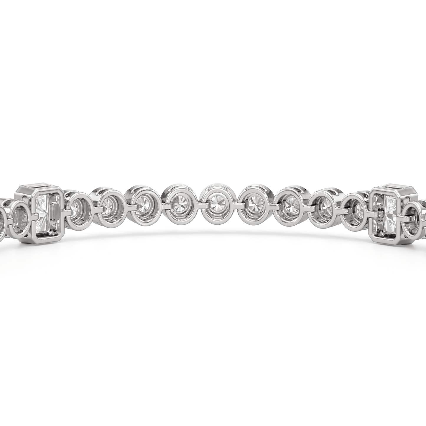Stationed Radiant Bezel Set Tennis Bracelet - Lotus Diamond