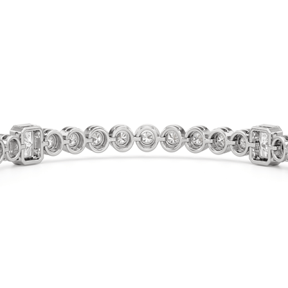 Stationed Radiant Bezel Set Tennis Bracelet - Lotus Diamond