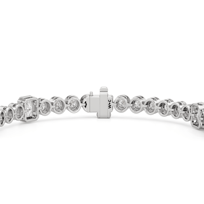 Stationed Radiant Bezel Set Tennis Bracelet - Lotus Diamond