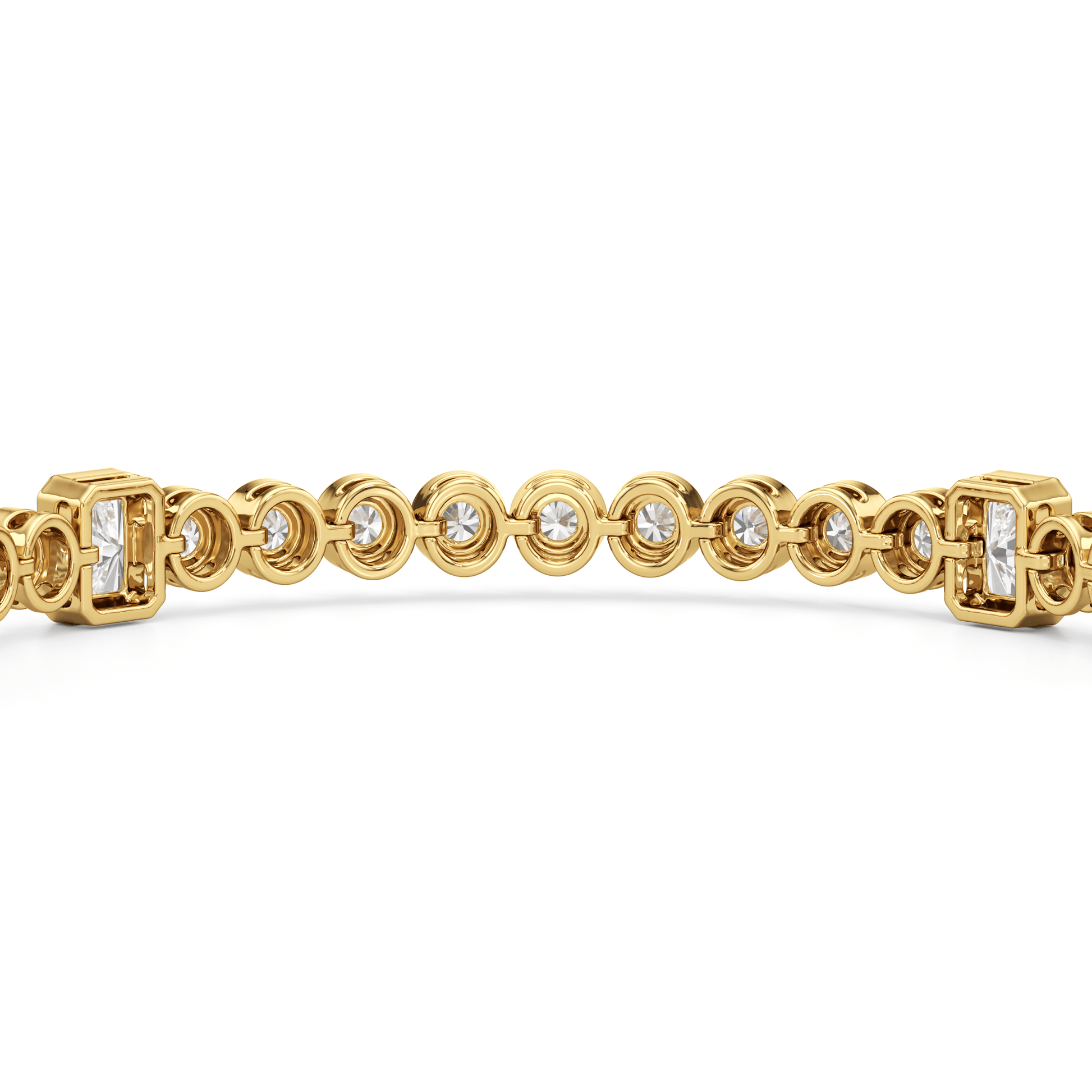 Stationed Radiant Bezel Set Tennis Bracelet - Lotus Diamond