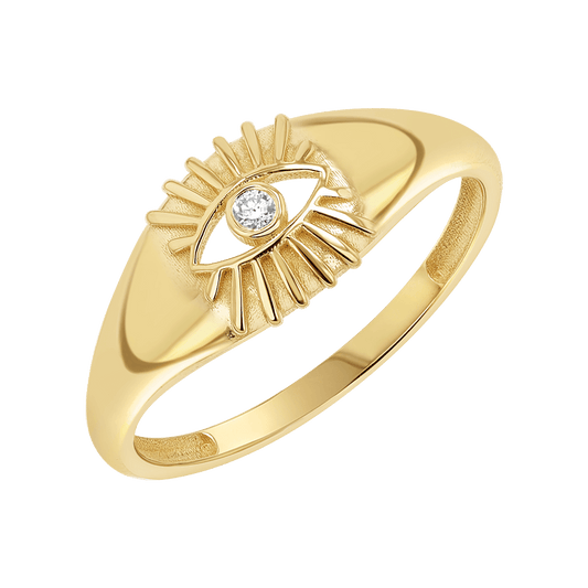Sunbeam Evil Eye Ring - Lotus Diamond